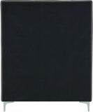 Geri Black Velvet Bed with Stylish Gold & Chrome Legs, Piped Headboard for Modern Elegance