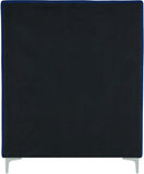 Geri Black Velvet Bed with Chic Piping and Gold & Chrome Legs for a Modern Bedroom Oasis