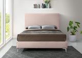 Geri Black Velvet Bed with Piping and Gold & Chrome Legs for a Stylish Contemporary Bedroom Design