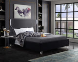 Ghost Acrylic Contemporary Bed with Plush Upholstered Rails, Curved Headboard & Slats Included