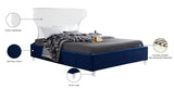 Ghost Acrylic Contemporary Bed with Plush Upholstered Rails, Curved Headboard & Slats Included