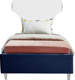 Ghost Acrylic Contemporary Bed with Plush Upholstered Rails, Curved Headboard & Slats Included