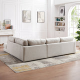 Glander Cream Sectional Sofa Right Facing