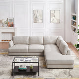 Glander Cream Sectional Sofa Right Facing
