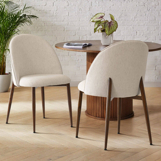 Goteborg Upholstered Dining Chair with Walnut legs (Set of 2)