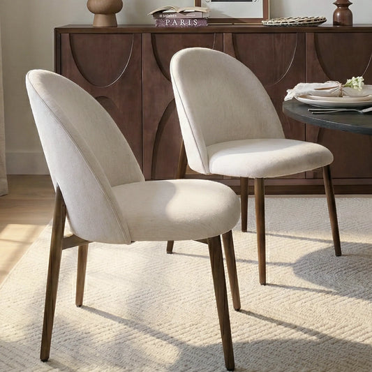 Goteborg Upholstered Dining Chair with Walnut legs (Set of 2)