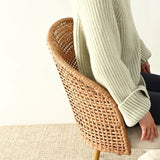 Grasse 29" Beige Rattan Upholstered Bar Stool (Set of 4)