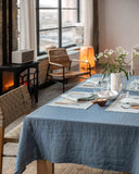 Gray Blue Linen tablecloth