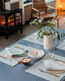 Dusty blue linen placemat set of 2