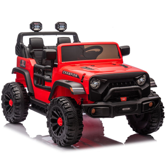 24V 2-Seater Kids Remote Control Ride On Car, USB, MP3, Ride-on Toys with 4-Wheel Suspension for Ages 3+, 47" L x 31.5" W x 32" H, Red