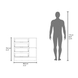 Katie Four-Drawer, One-Door Dresser with Spacious Storage, Modern Bedroom Organizer with Smooth-Glide Drawers and Side Cabinet for Clothing, Linens, and Personal Items, Stylish and Functional Storage Solution