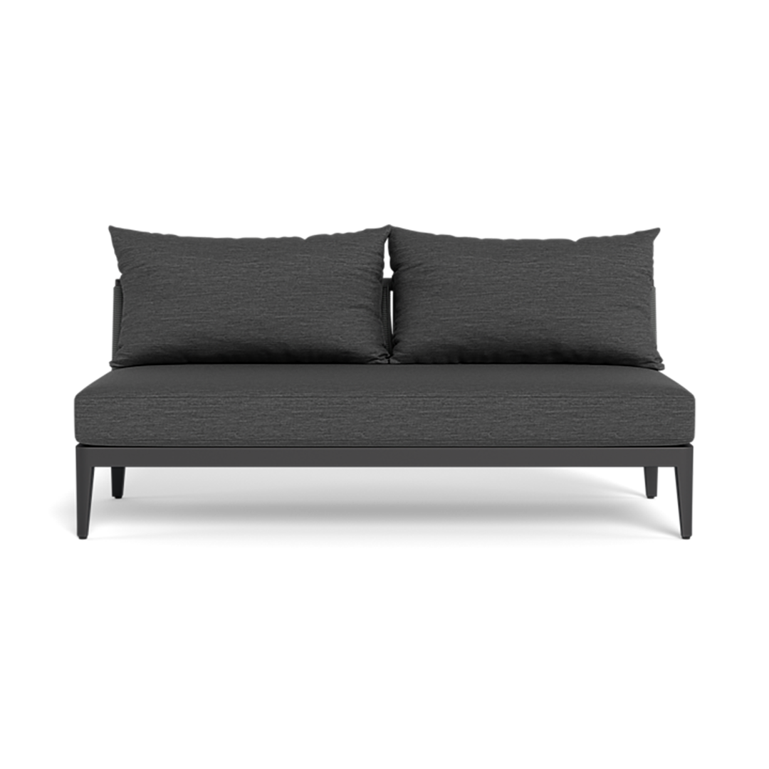 Shop Harbour Hamilton 2 Seat Armless Sofa (Aluminum Asteroid / Lisos Grafito / Rope Dark Grey)