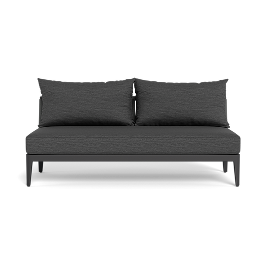 Shop Harbour Hamilton 2 Seat Armless Sofa (Aluminum Asteroid / Lisos Grafito / Rope Dark Grey)