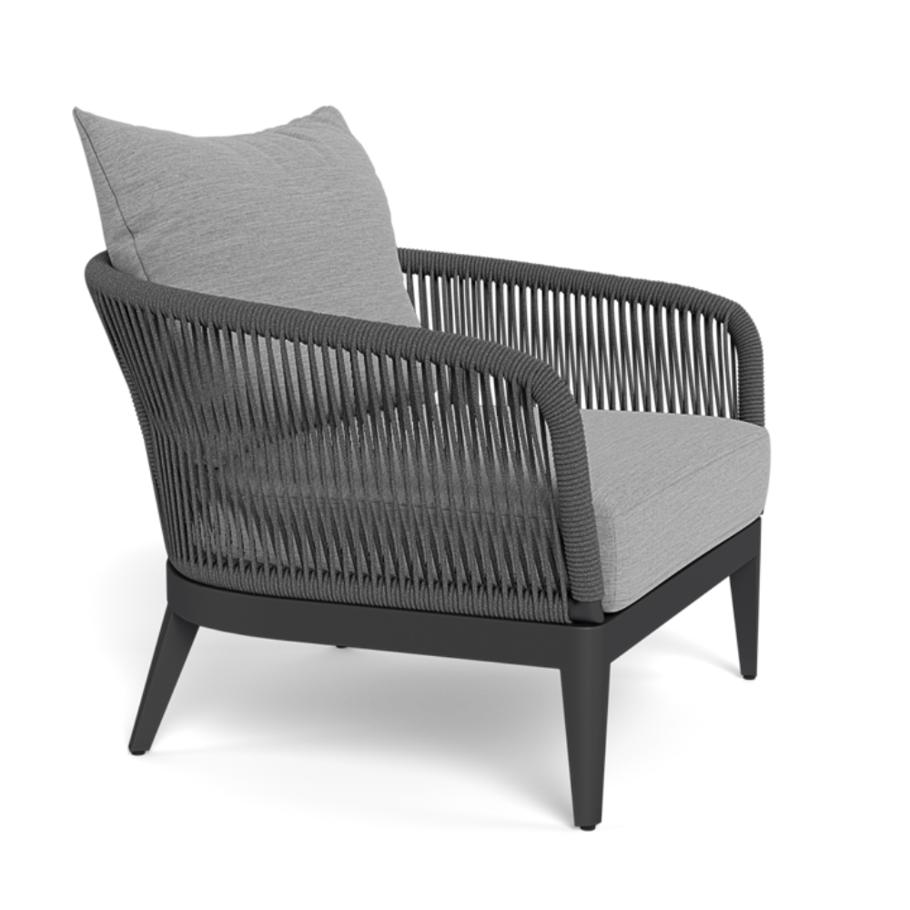 Shop Harbour Hamilton Lounge Chair (Aluminum Asteroid / Panama Grafito / Rope Dark Grey)