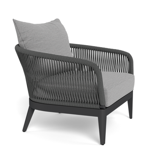 Shop Harbour Hamilton Lounge Chair (Aluminum Asteroid / Panama Grafito / Rope Dark Grey)