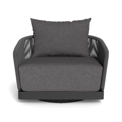 Shop Harbour Hamilton Swivel Lounge Chair (Aluminum Asteroid / Panama Grafito / Rope Dark Grey)