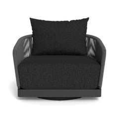 Shop Harbour Hamilton Swivel Lounge Chair (Aluminum Asteroid / Panama Grafito / Rope Dark Grey)