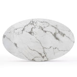 Harris 59" Modern Large Oval Faux Marble Dining Table