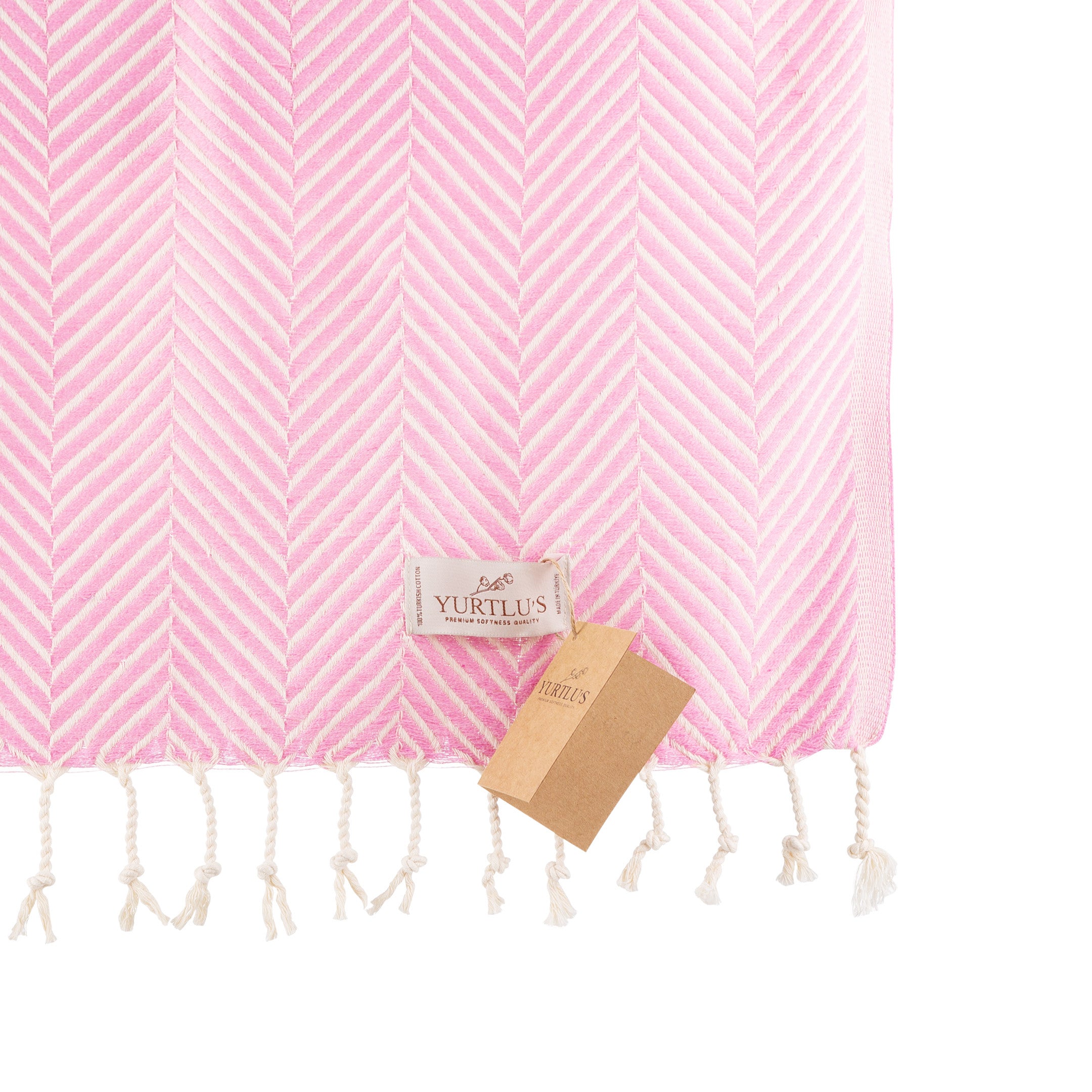 YURTLU’S Sapphire Sands Series Premium Turkish Towel – Soft Pink