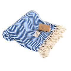 YURTLU’S Sapphire Sands Series Premium Turkish Towel – Blue