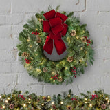 24 Inch Pre-lit Classic Christmas Wreath