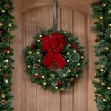 24 Inch Pre-lit Classic Christmas Wreath