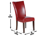 Hartford Vegan Leather Side Chair, Red