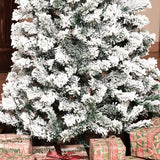HOMCOM 7.5ft Pre-Lit Snow-Flocked Slim Douglas Fir Artificial Christmas Tree with Realistic Branches, 350 LED Lights and 641 Tips
