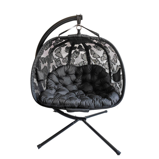 Hanging Pumpkin Patio Loveseat in Butterfly black