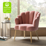 Ariel Scalloped Velvet Armchair