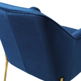 Marina 26" Wide Contemporary Velvet Armchair with Recessed Arms