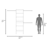 Selt Simple Walk-In Closet System with 3 Hanging Rods and 5 Open Storage Shelves, Clothes Storage Option