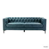 Capsa 84" Vegan Leather Tufted Sofa
