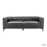Capsa 84" Vegan Leather Tufted Sofa