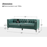 Capsa 84" Vegan Leather Tufted Sofa