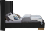 Halton Contemporary Bed with Stylish Brushed Gold Base and Luxurious Boucle Fabric Design