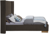 Halton Contemporary Bed with Stylish Brushed Gold Base and Luxurious Boucle Fabric Design