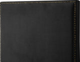 Harlie Velvet Bed - Chic Contemporary Design with Elegant Brass Nailheads & Sophisticated Style