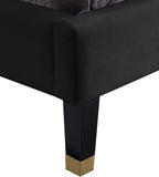 Harlie Velvet Bed - Chic Contemporary Design with Elegant Brass Nailheads & Sophisticated Style