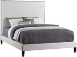 Harlie Velvet Bed - Chic Contemporary Design with Elegant Brass Nailheads & Sophisticated Style