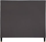 Harlie Velvet Bed - Chic Contemporary Design with Elegant Brass Nailheads & Sophisticated Style