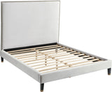 Harlie Velvet Bed - Chic Contemporary Design with Elegant Brass Nailheads & Sophisticated Style
