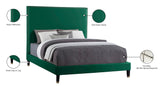 Harlie Velvet Bed - Chic Contemporary Design with Elegant Brass Nailheads & Sophisticated Style