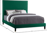 Harlie Velvet Bed - Chic Contemporary Design with Elegant Brass Nailheads & Sophisticated Style