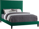 Harlie Velvet Bed - Chic Contemporary Design with Elegant Brass Nailheads & Sophisticated Style