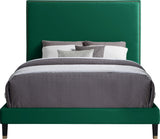 Harlie Velvet Bed - Chic Contemporary Design with Elegant Brass Nailheads & Sophisticated Style