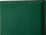 Harlie Velvet Bed - Chic Contemporary Design with Elegant Brass Nailheads & Sophisticated Style