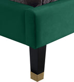 Harlie Velvet Bed - Chic Contemporary Design with Elegant Brass Nailheads & Sophisticated Style