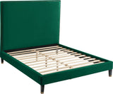 Harlie Velvet Bed - Chic Contemporary Design with Elegant Brass Nailheads & Sophisticated Style