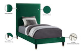 Harlie Velvet Bed - Chic Contemporary Design with Elegant Brass Nailheads & Sophisticated Style